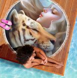 Summer Beach Towel Vacation Pool Beach Blanket Fantasy Tiger Love Towel 4 small