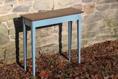 Cherry Sofa Table With Milk Painted Base And Charcoal Top 1 small