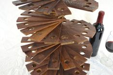 Wine Bottle Stopper Display - Korasi - Made From Retired Napa Wine Barrels 4 small