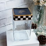 Courtly Checked Vintage Glass Jar Vintage Glass Canister 5 small