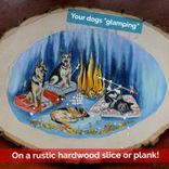 Pet Portrait On Rustic Hardwood Live Edge Wood Slices 1 small