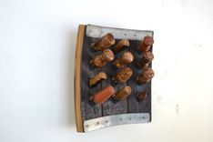 Convex Wine Bottle Stopper Display - Winemaker's Dozen - Made From Reclaimed Ca Wine Barrels 1 small