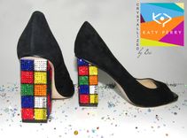 Crystallized Katy Perry Rubik's Cube Heels The Caitlin Genuine European Crystals Bedazzled 4 small