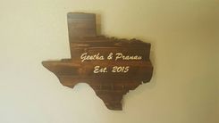 Custom Engraved Stained Pine Wood Texas Sign With Key Hooks 2 small