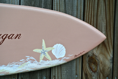 Sea Star Guestbook, Wood Guest Book Surfboard, Beach Wedding Decor 3 small