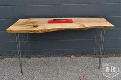 Live Edge Sofa Table- Console Table- Foyer Table- Natural Wood- Mid Century- Light Wood 2 small