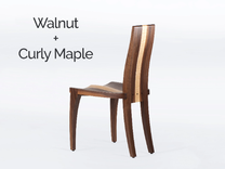 Dining Chair In Solid Cherry And Maple Wood - Gazelle 5 small