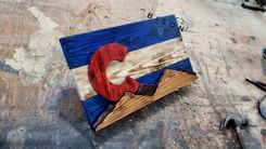 Small Rustic Colorado Flag 10.5x18in No Frame 1 small