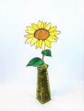 Sunflower In Stained Glass- Industrial Flower- Sculpture 2 small