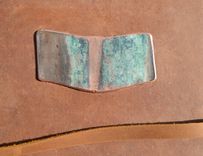 Distressed Leather Bound Journal Handmade Brown Notebook Diary Copper Turquoise Chevron 5 small