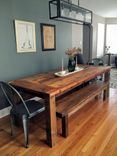 Reclaimed Wood Farmhouse Dining Table / Textured Finish 4 small