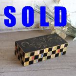 Mosaic Art Checked Riser Hand Painted Black Checks Colored Tile Riser 1 small