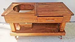 Cypress Bbq And Smoker Work Tables With Drawer & Cut Out For All Models Of Green Egg Grills 3 small