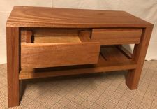 Bench, Seat Or Accent Table With Drawers And Shelf Made From Solid Mahogany 2 small