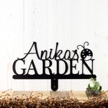 Personalized Metal Garden Name Sign with Ladybug Insect 1 small