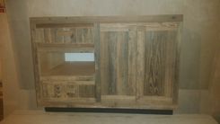 Rustic Finish Bathroom Vanity With Matching Midrror 1 small