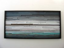Abstract Landscape Painting, Rustic Wall Decor, Abstract Wall Art, Blue Ocean Art 3 small