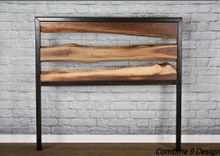 Live Edge Headboard. Rustic Walnut Headboard. Raw Steel. Solid Wood. 5 small