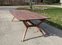 Mid Century Inspired Walnut Dining Table 3 small