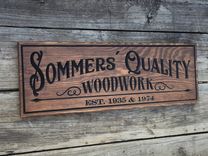 Custom Carved Wood Sign. Woodworking Workshop Sign 2 small