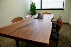 Walnut Conference Table, Live Edge Conference Table, Conference Table, Meeting Table 4 small