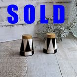 Harlequin And Elegant Checks Black And White Salt & Pepper Shakers 1 small