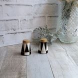 Harlequin And Elegant Checks Black And White Salt & Pepper Shakers 2 small