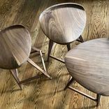 Modern Swiveling Walnut Tractor Seat Stools 5 small