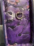Leather Tiffany stone hand bag hand dyed  5 small