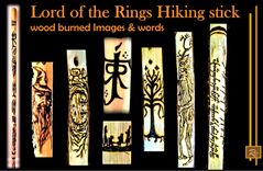 Custom, Lord of the Rings, Hiking stick, Walking stick, Cane, personalized,  any images! Local Artist, Elysburg PA 1 small