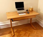 MAPLE CANTILEVERED DESK WITH ANGLED FRONT 4 small