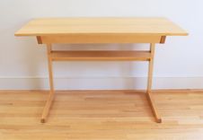 MAPLE CANTILEVERED DESK WITH ANGLED FRONT 1 small