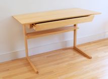 MAPLE CANTILEVERED DESK WITH ANGLED FRONT 2 small