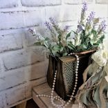 Old Wood Purse Lavender Floral Arrangement Centerpiece Lavender Flowers 3 small