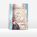 Custom Original Watercolor Painting Valentine's Gift, Art Print or Greeting Card with your Initials or Names Carved on Birch Tree 4 small