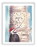 Custom Original Watercolor Painting Valentine's Gift, Art Print or Greeting Card with your Initials or Names Carved on Birch Tree 6 small