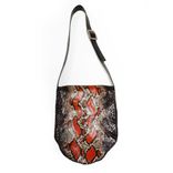 Python Snakeskin & Leather Messenger Bag 2 small