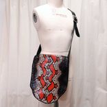 Python Snakeskin & Leather Messenger Bag 1 small