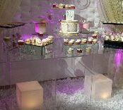 Acrylic Bridal Table - Clear Slab Top, Pillar Base 3 small