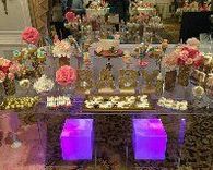 Acrylic Bridal Table - Clear Slab Top, Pillar Base 2 small