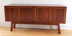 MID CENTURY MODERN SIDEBOARD/ CREDENZA WITH SLIDING DOORS 1 small