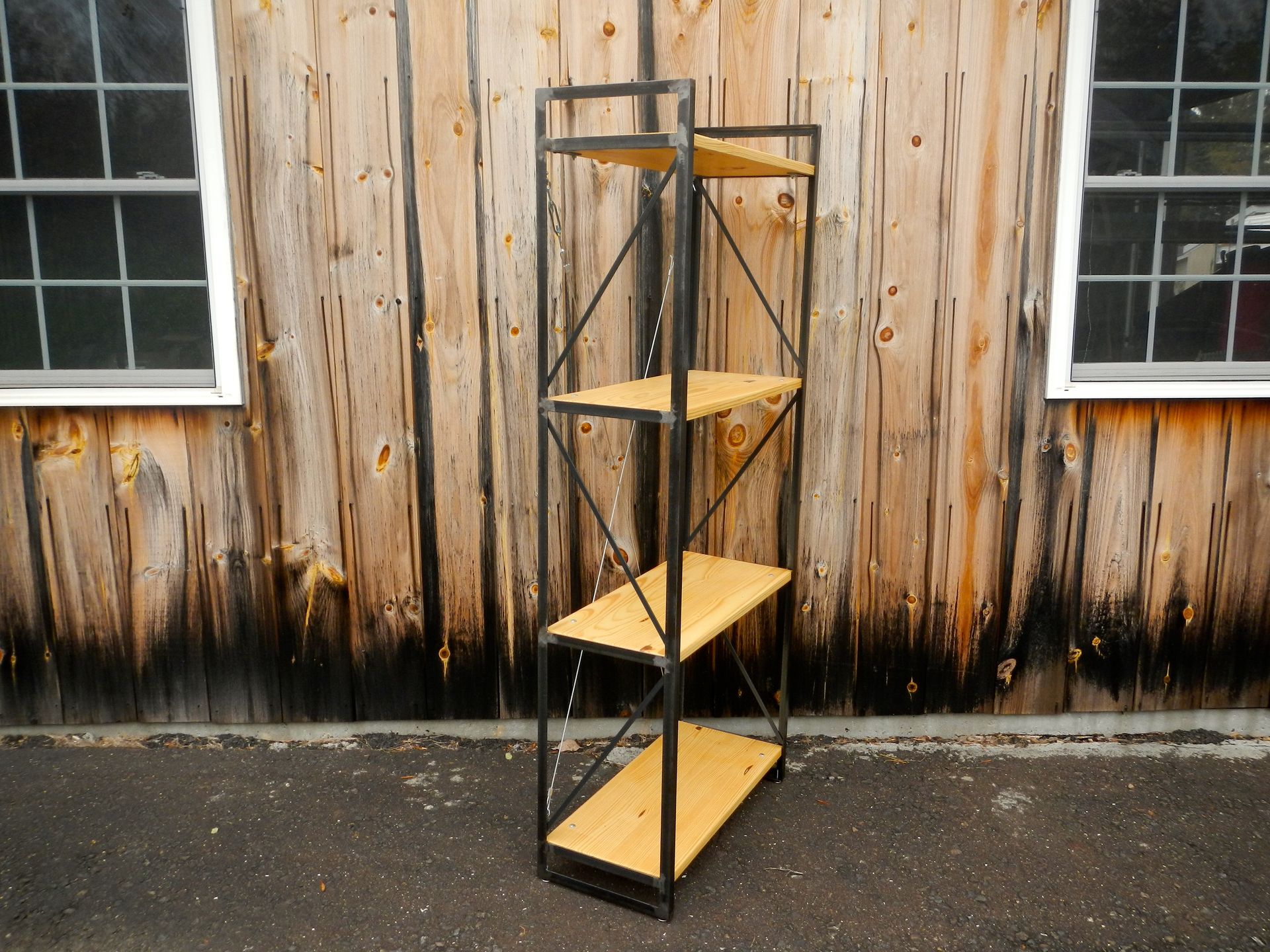 【SALE】wood iron shelf 690*600*225 Iron And Wood Shelf - Nadeau Miami