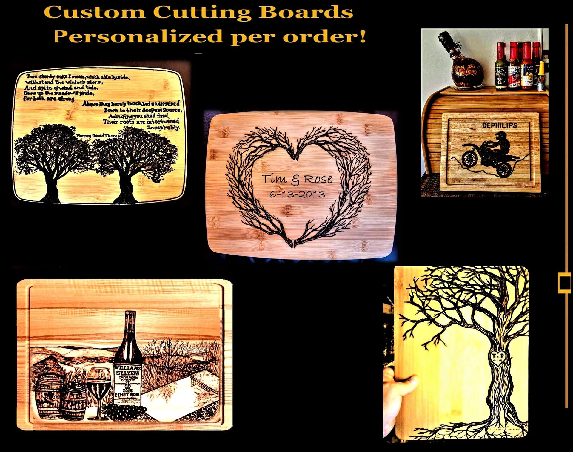Cutting Board, Custom, Charcuterie Board, Hand Created Designs, No 