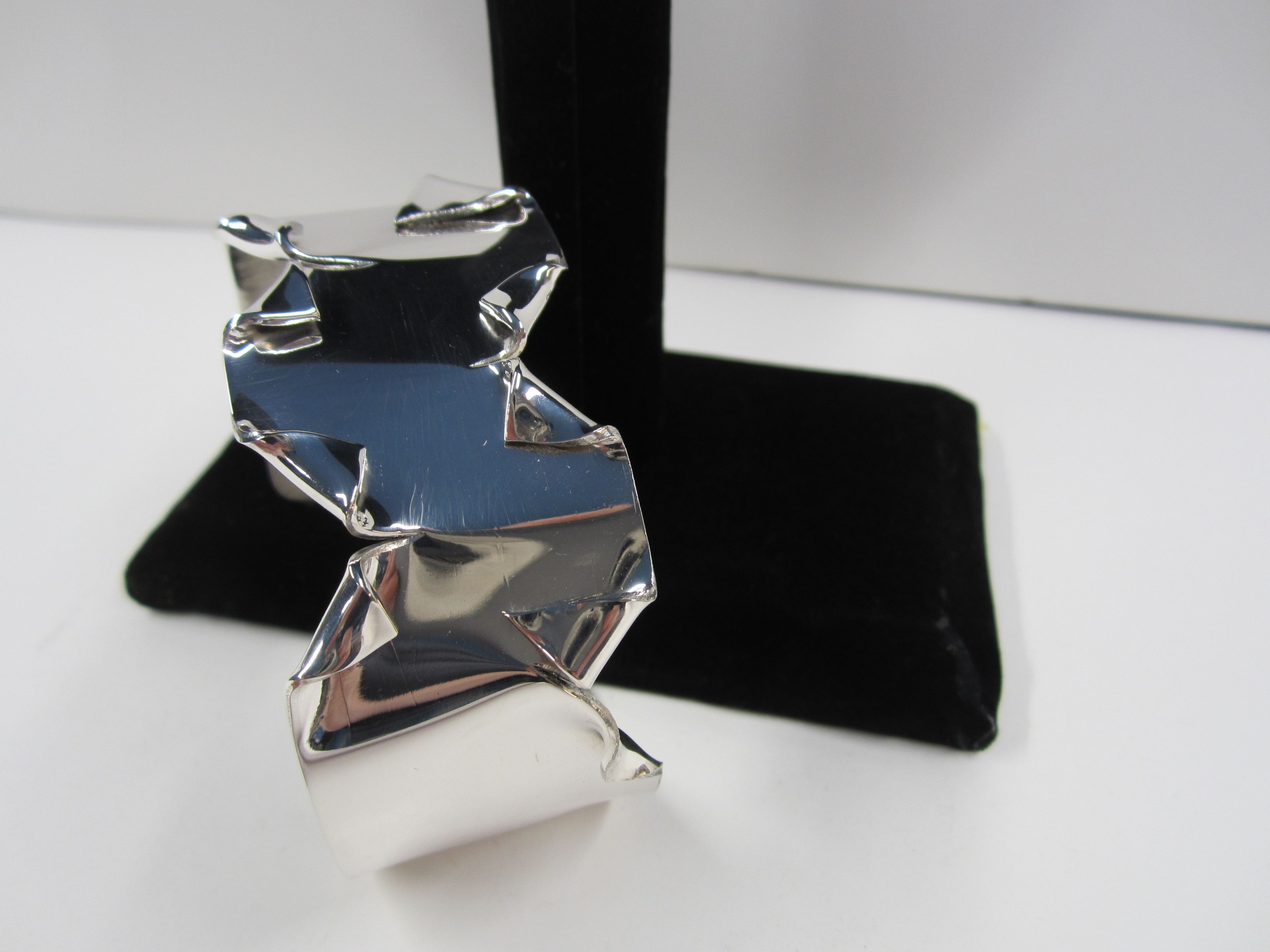 Sterling Silver Cuff Bracelet With 3 