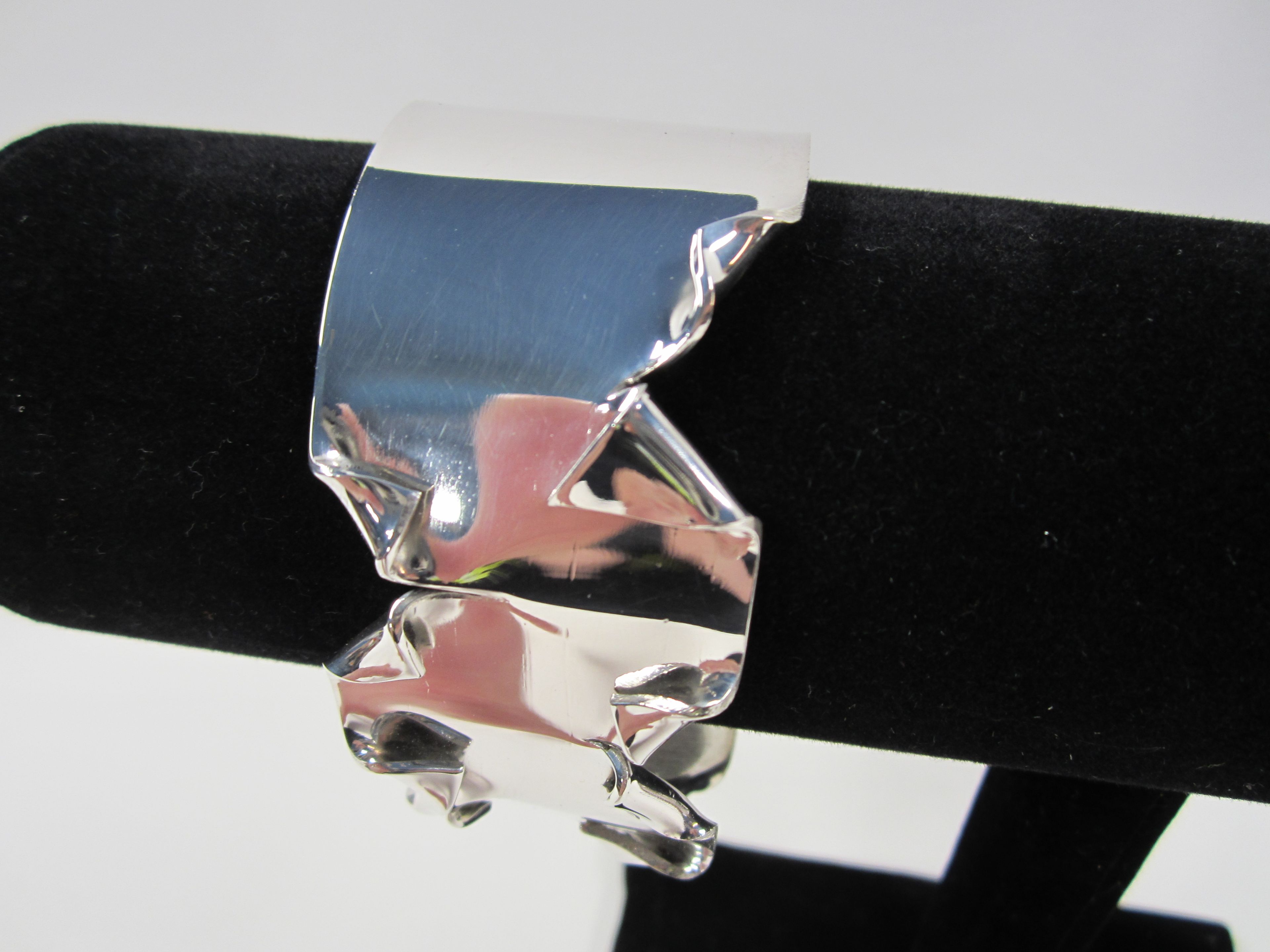 Sterling Silver Cuff Bracelet With 4 