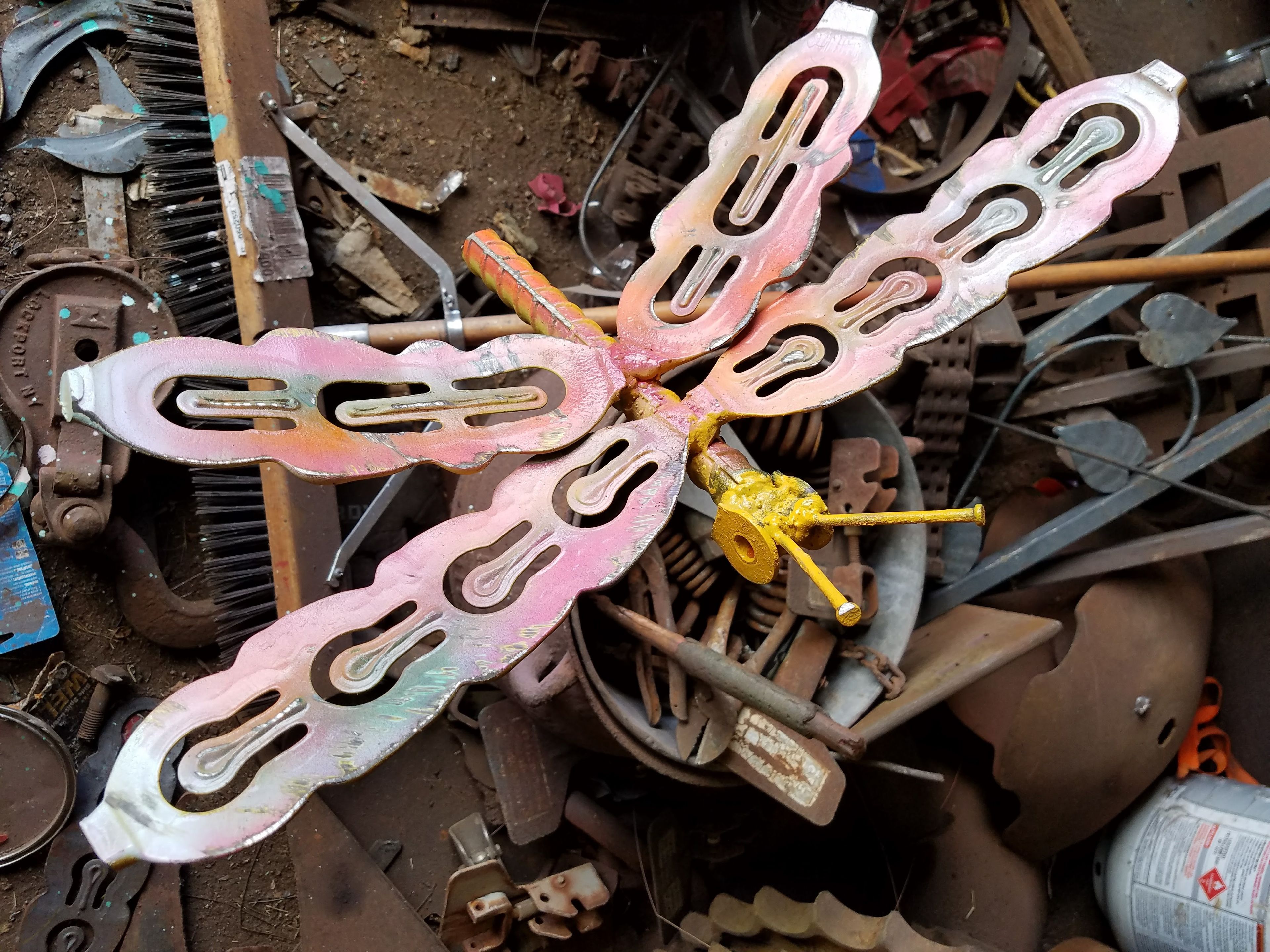 Metalwork Dragonfly Wall Art Wallhanger Junkyard Art By Raymond Guest