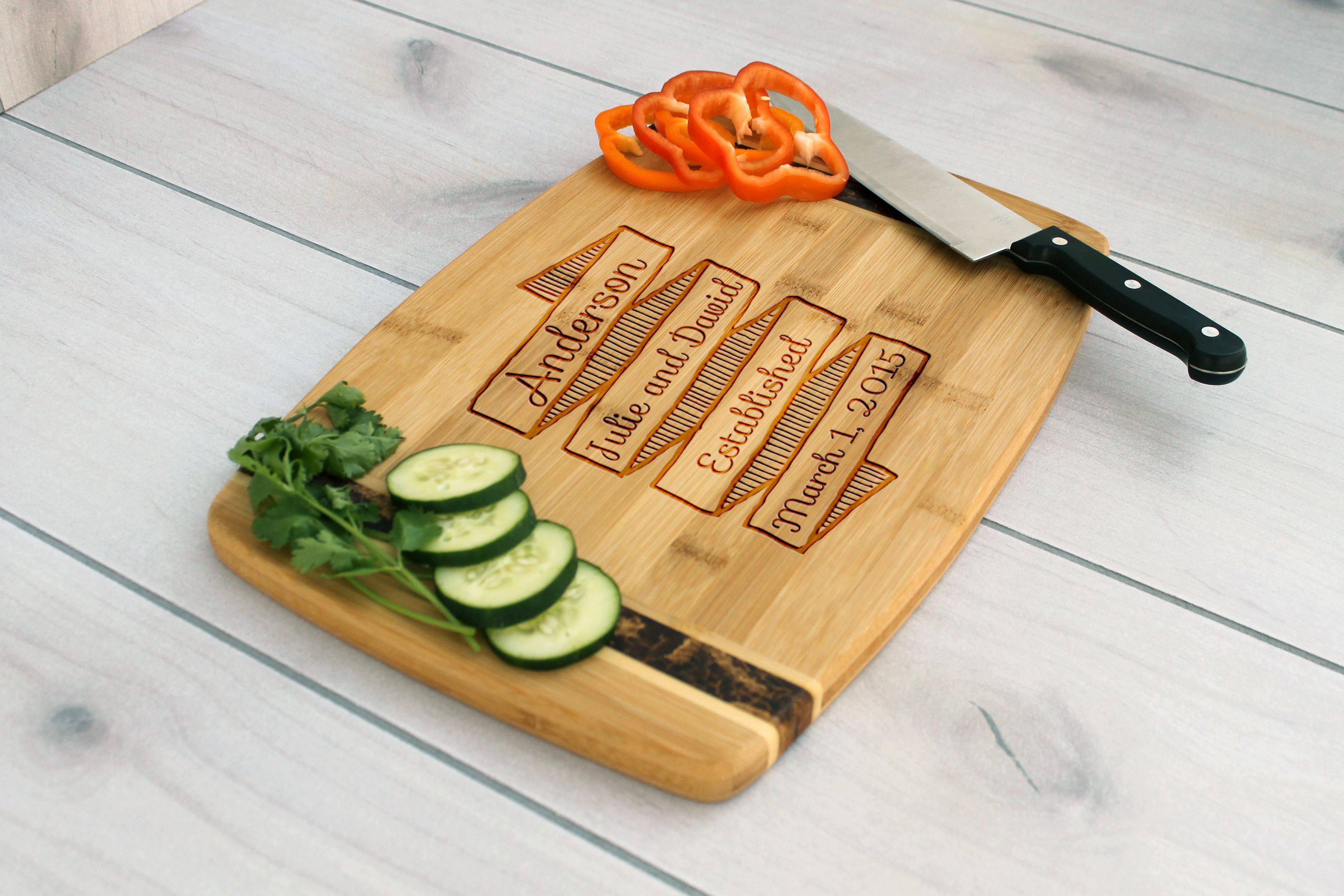 Personalized Cutting Board, Engraved Cutting Board, Custom Wedding Gift – Cb-Bamm-Anderson