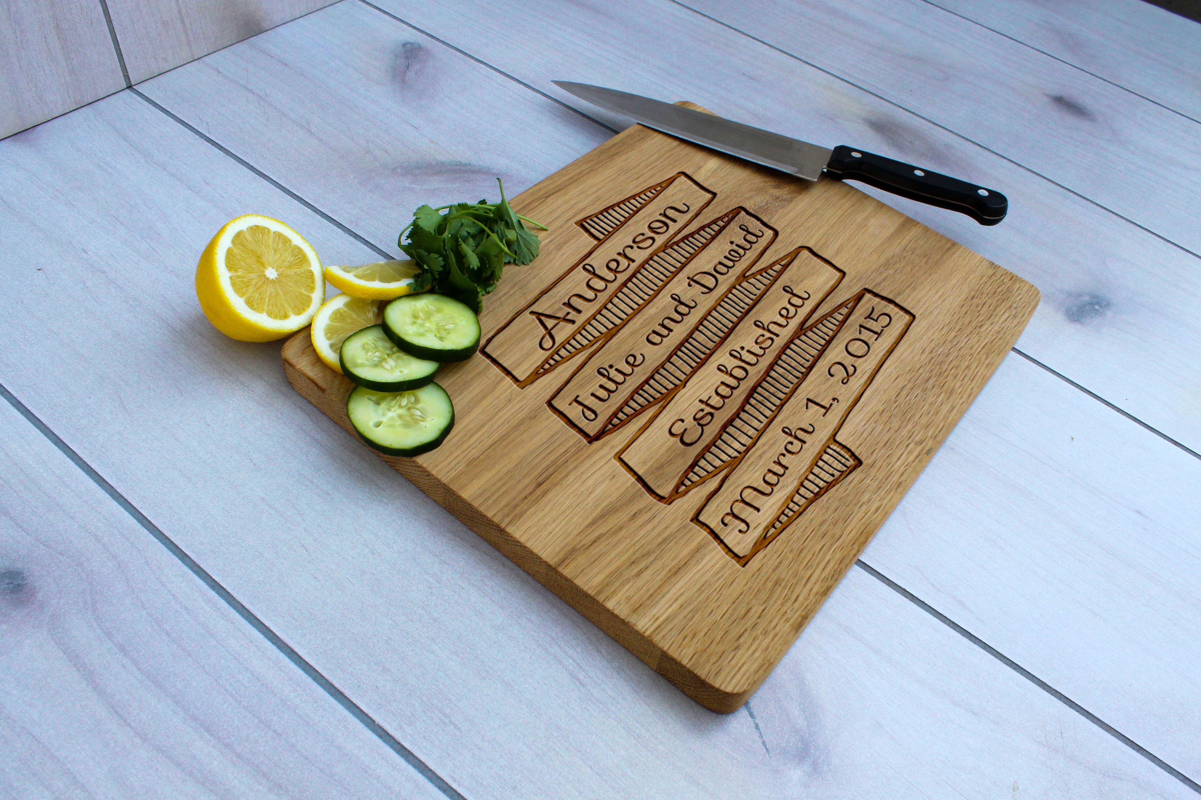 Personalized Cutting Board, Engraved Cutting Board, Custom Wedding Gift – Cb-Wo-Anderson