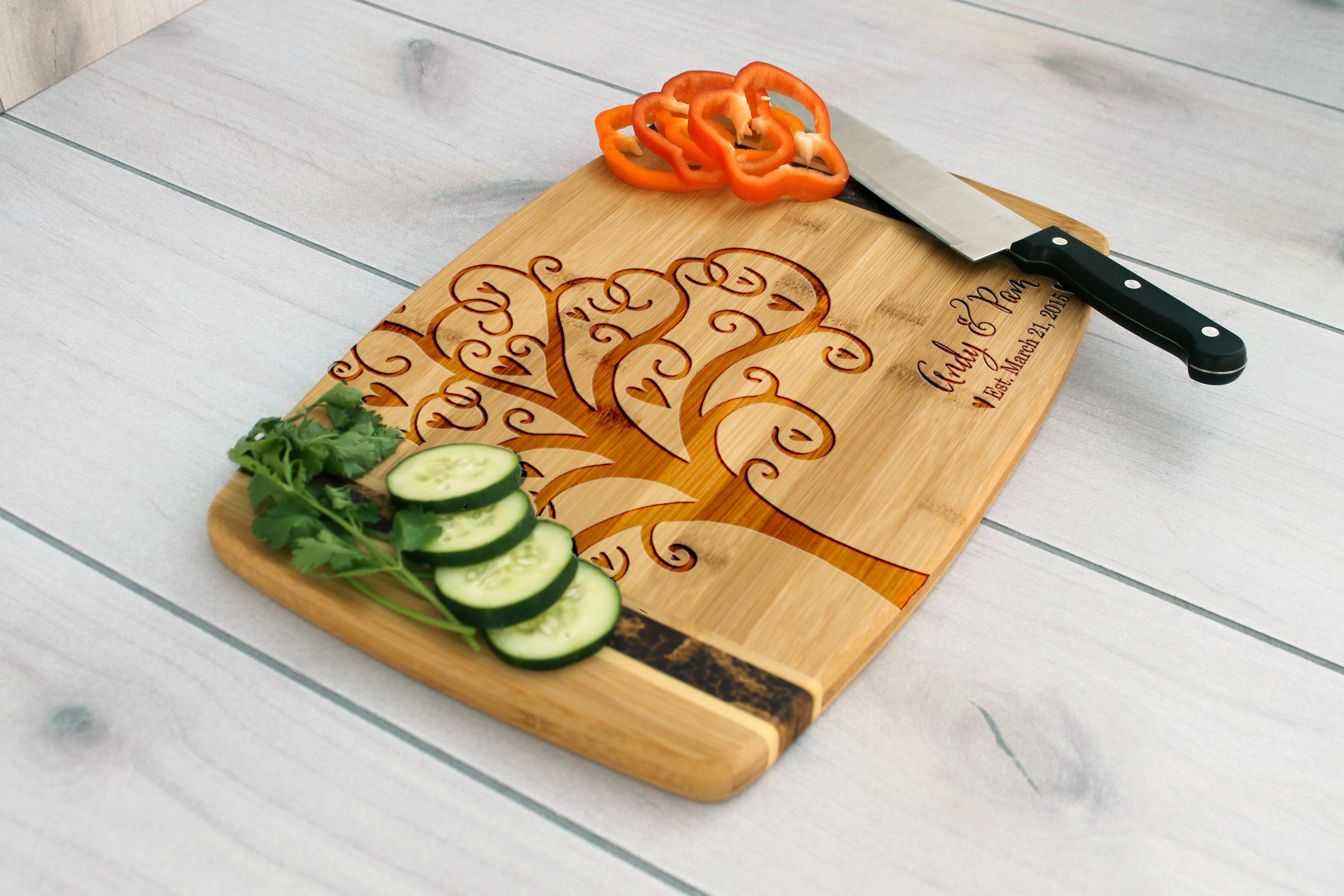 Personalized Cutting Board, Engraved Cutting Board, Custom Wedding Gift – Cb-Bamm-Andy Pam