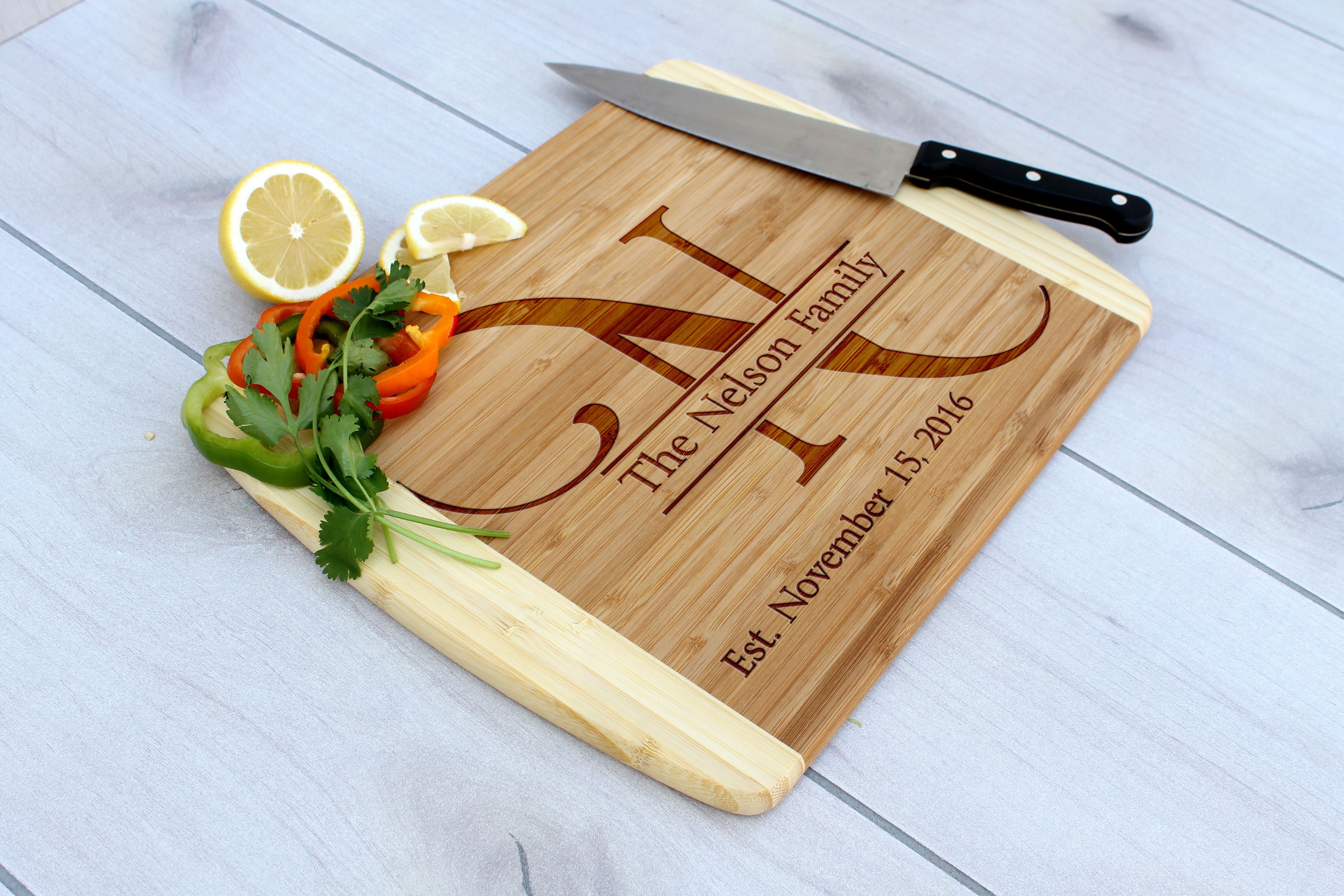 Personalized Cutting Board, Engraved Cutting Board, Custom Wedding Gift – Cb-Bam-Nelson